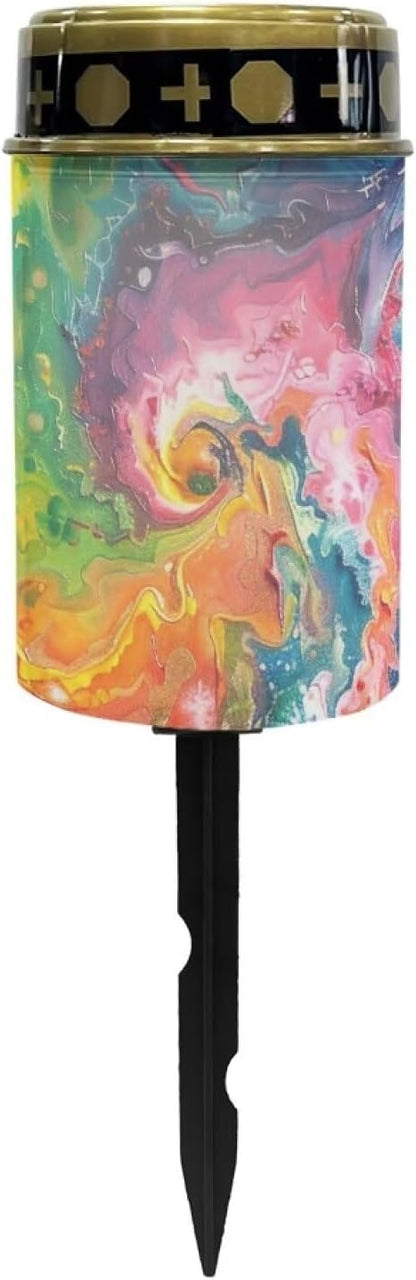 Colorful Light Grave Memorial Lamp Memorial for The Deceased Cemetery Solar Lights Outdoor Waterproof Practical Cemetery Decorations for Grave for Patio Lawn Garden Cemetery