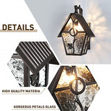 Rustic Outdoor Wall Lanterns Exterior Wall Mounted Sconce Light Designer Style Outdoor Light Fixtures for Home Patio Garden Garage Farmhouse Porch Lighting with Water Glass, Oil Rubbed Brown
