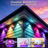 600FT Permanent Outdoor Lights, Smart RGB+IC Eaves Lights for House, App & Remote Control, LED Roofline Lights, Waterproof Exterior House Lights for Year-Round Christmas & Holiday Lighting