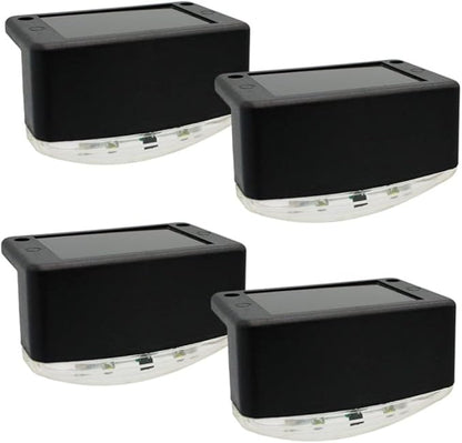 DOITOOL 4pcs Solar Pathway Lights Led Stair Lamps for Outdoor Garden Rechargeable High Conversion Rate Easy Installation for Deck Fence and Steps