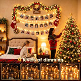 KNONEW 100FT 300LED Outdoor Fairy Lights Plug in Warm White Christmas Decor