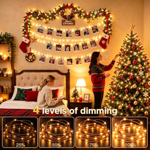 KNONEW 532FT 1600LED Outdoor Fairy Lights Plug in Warm White Xmas Decor