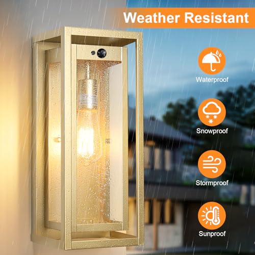 15" Motion Sensor Outdoor Wall Lights, Outdoor Sconces, 2 Pack