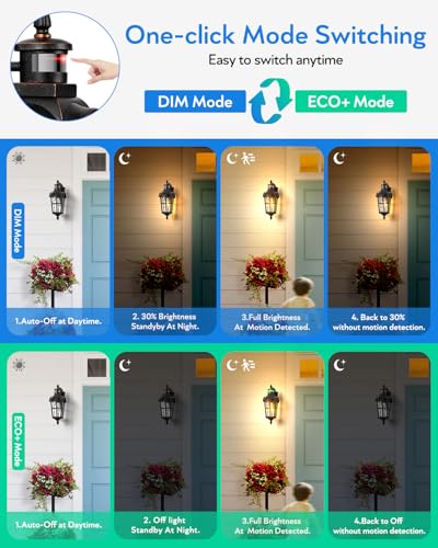 VIANIS Outdoor Motion Sensor Light, Oil Rubbed Bronze 16.4" H Aluminum