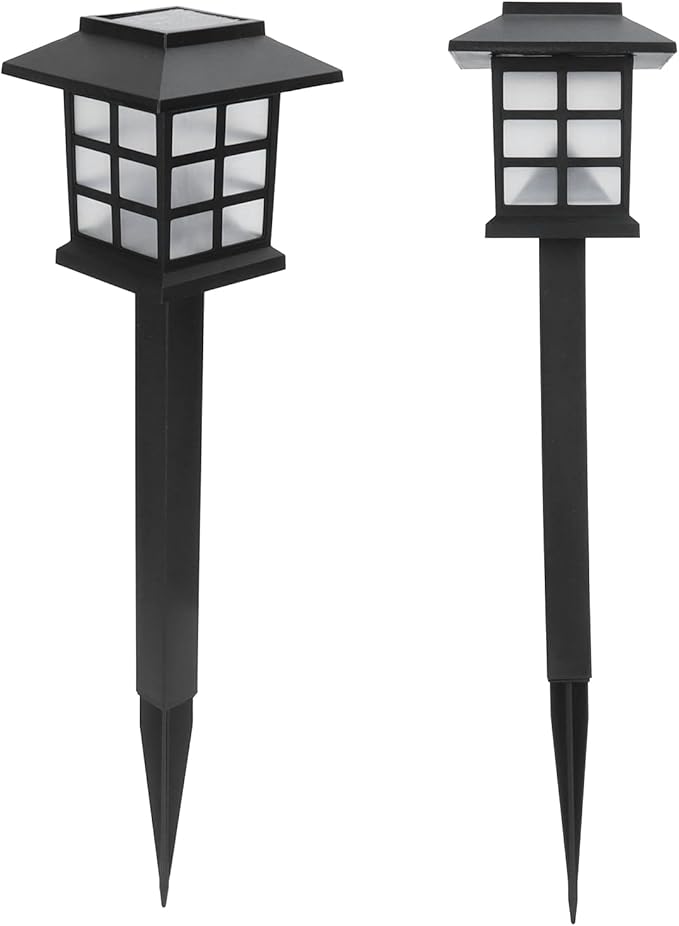 Brrnoo Solar, Solar Pathway Lights Outdoor Small House Shaped Stake Light 2Set Outside LED Decorative Walkway Outdoor for Yard Patio Driveway Garden