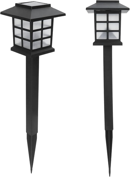 Brrnoo Solar, Solar Pathway Lights Outdoor Small House Shaped Stake Light 2Set Outside LED Decorative Walkway Outdoor for Yard Patio Driveway Garden