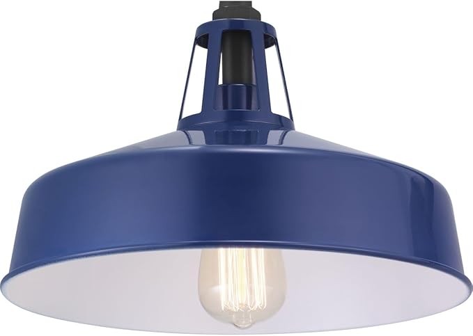 Progress Lighting Cedar Springs Collection 1-Light Farmhouse Outdoor Extra-Large Wall Lantern Light Navy