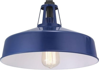 Progress Lighting Cedar Springs Collection 1-Light Farmhouse Outdoor Extra-Large Wall Lantern Light Navy