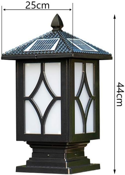 Lights Outdoor Retro IP65 Waterproof Black Solar Column Lamp External Listing Garden Landscape European Outdoor | Lumora