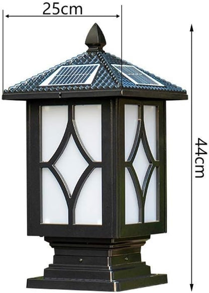 Lights Outdoor Retro IP65 Waterproof Black Solar Column Lamp External Listing Garden Landscape European Outdoor Post Pillar Light Table Lamp Lawn Garden Lights Street Path Post Light Edison Stadium