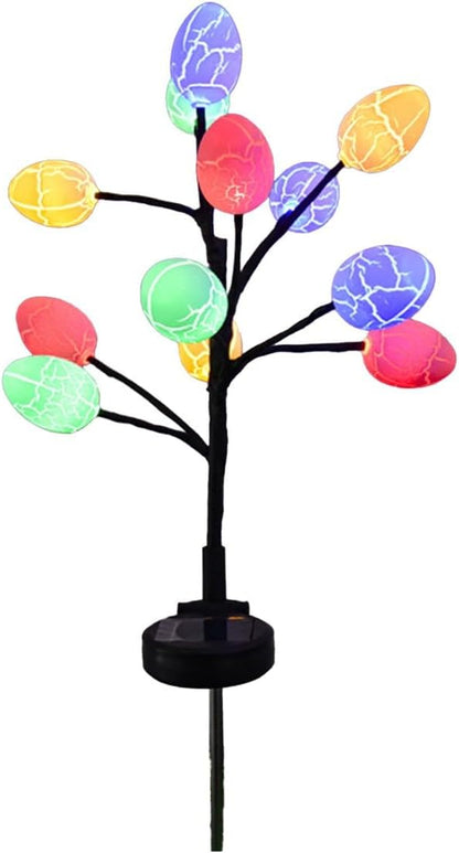 2pack Solar Outdoor Lights LED Easter Eggs Waterproof Solar Street Lights Outdoor with Stainless Steel Stakes, 2 Modes Led Solar Garden Light Solar Spot Light Outdoor Easter Decorations