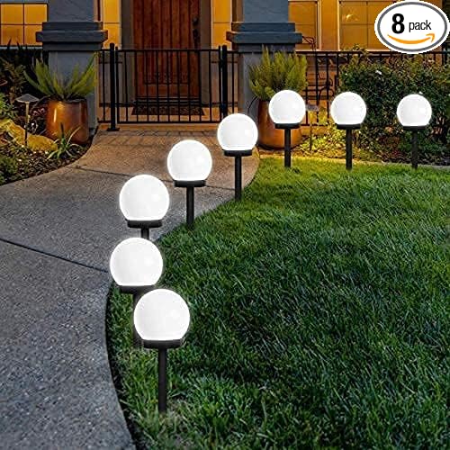 Solar Lights Outdoor, 8 Pack LED Solar Globe Powered Garden Light Waterproof for Yard Patio Walkway Landscape | Lumora