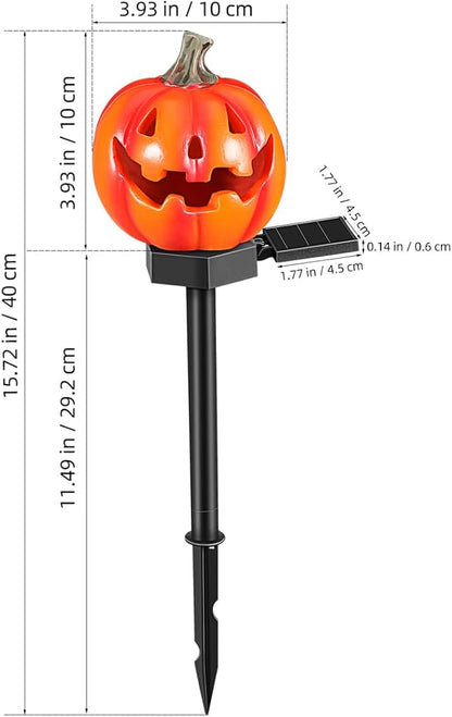 SAFIGLE Solar Pumpkin Pathway Lights：Outdoor Halloween Stake - Light up Jack O Lantern Pumpkins for Halloween Party Porch Yard Decorations
