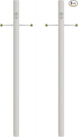 Solus 7-Foot Direct Burial Lamp Post – Outdoor Aluminum Light Pole with Decorative Cross Arm & 120V Outlet – Fits | Lumora