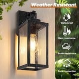 BesLowe 2-Pack 14” Upgraded Motion Sensor Outdoor Wall Lights, Black