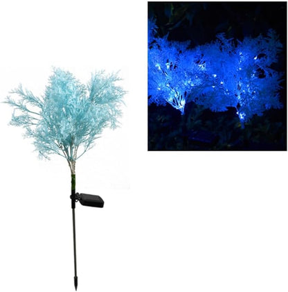 Tofficu Solar Power Garden Lamp LED Landscape Stick Light Blue Rime Decorative Lawn Path Outdoor Lighting for Garden Yard