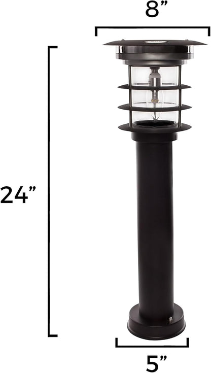 Gama Sonic Black Stainless Steel Bollard Solar Light w/EZ Anchor – 2 PK