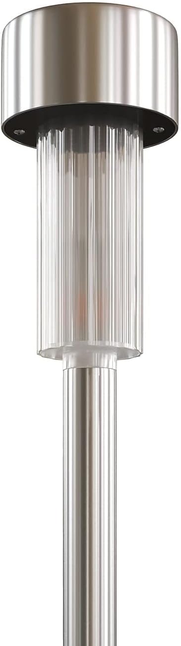 Flash Furniture Hartford 12 Pack LED Solar Lights - All-Weather Stainless Steel Outdoor Solar Powered Lights - Landscape Lighting for Pathway, Garden, & Yard