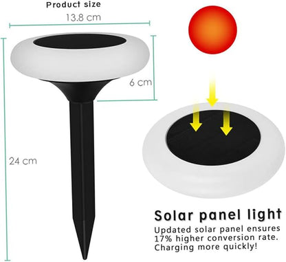 DOITOOL 4pcs RGB Colorful Solar Ground Lights Outdoor Pathway Lamp for Lawn Garden Driveway Easy Installation Modes Landscape Lighting