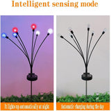 Solar Powered Garden Lights, Red White Blue Firefly Branch Lights, LED Decorative Stake Lights for Outdoor Pathway | Lumora