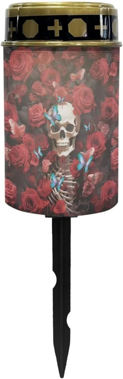 ZOUTAIRONG Rose Ghost Light for Cemetery Grave Solar Garden Lights Solar Garden Lights Outdoor Solar Pathway Lights Outdoor Cemetery Solar Lights for Grave Solar Lights