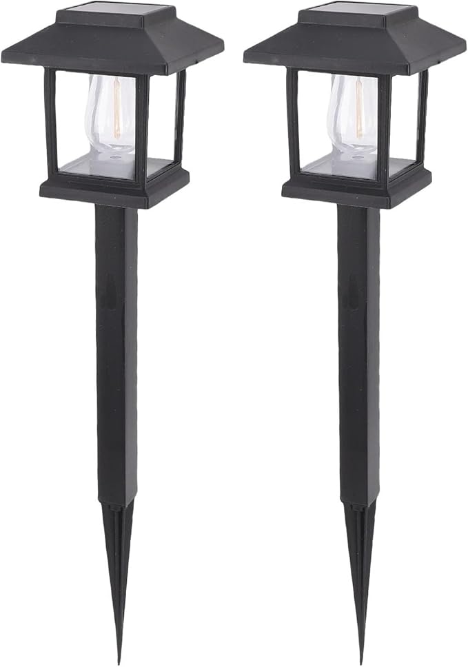 Hyuduo Solar Pathway Lights Outdoor 8 Pack Solar Powered Yard Light with ABS Plastic IP44 Auto On Off for Driveway Walkway Lawn Patio Landscape