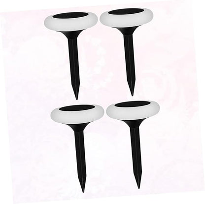 POPETPOP 4pcs Solar Lights Outdoor Garden RGB Solar Ground Plug Lamps Easy Install Landscape Lighting
