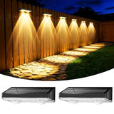 Solar Fence Lights Outdoor, 2 Pack Fence Lights Solar Powered