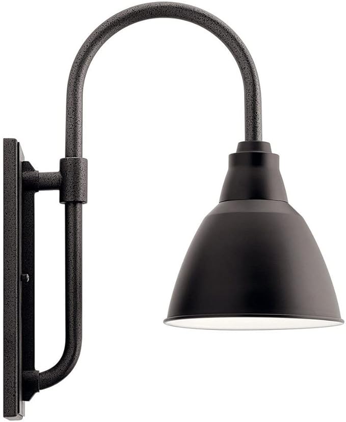 Kichler 49836BK Restoration One Light Outdoor Wall Mount from Pellinord Collection in Black Finish | Lumora