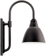 Kichler 49836BK Restoration One Light Outdoor Wall Mount from Pellinord Collection in Black Finish | Lumora