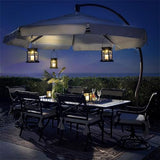 GIGALUMI 8 Pack Solar Hanging Lantern Outdoor, Candle Effect Light