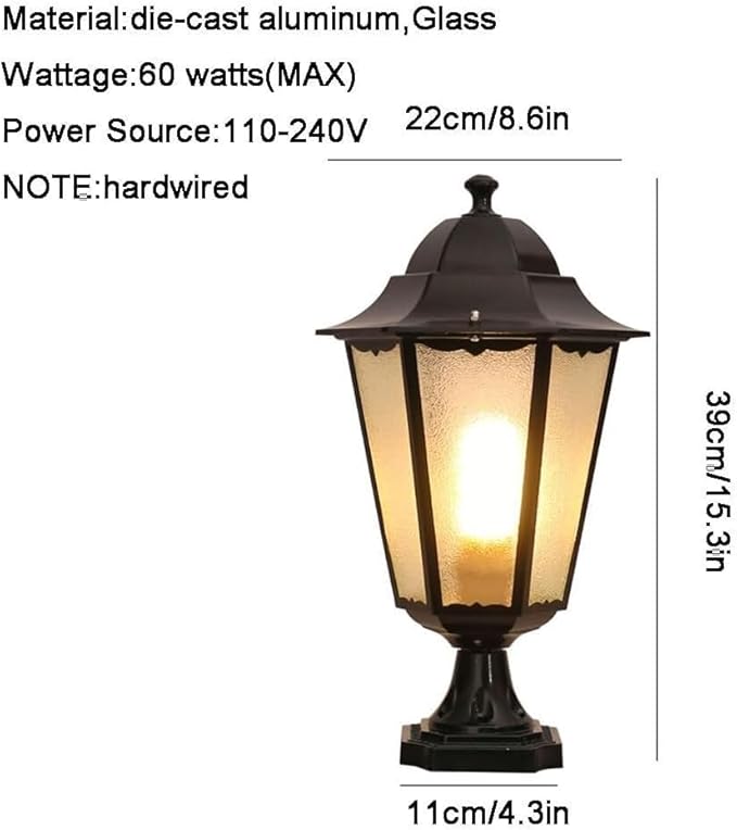 European Style Wall Lights Outdoor Landscape Post Head Light Fixture Exterior Garden Courtyard Yard Patio Column | Lumora