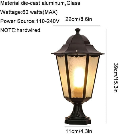 European Style Wall Lights Outdoor Landscape Post Head Light Fixture Exterior Garden Courtyard Yard Patio Column Lamp Square Gate Pillar Lighting Fixtures