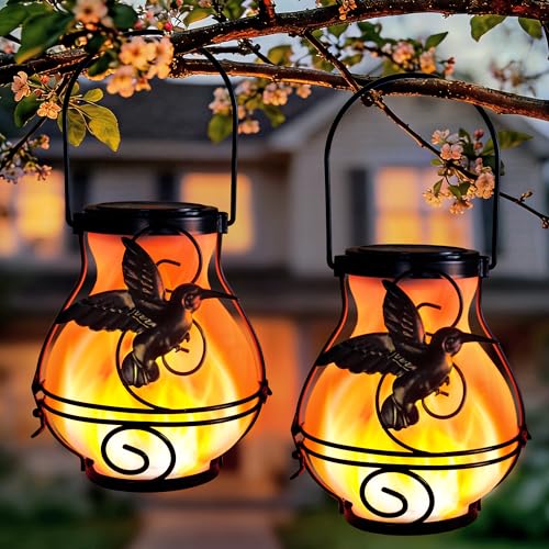 Solar Lanterns Outdoor Waterproof Hummingbird Hanging Solar Lantern