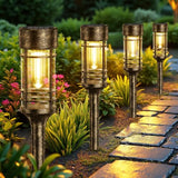 LETMY 12 Pack Brown Solar Pathway Lights Outdoor, Bright Solar Lights Outdoor Waterproof IP65, Solar Garden Lights Outdoor for Yard Walkway Driveway Landscape Garden Decor (Bronze)