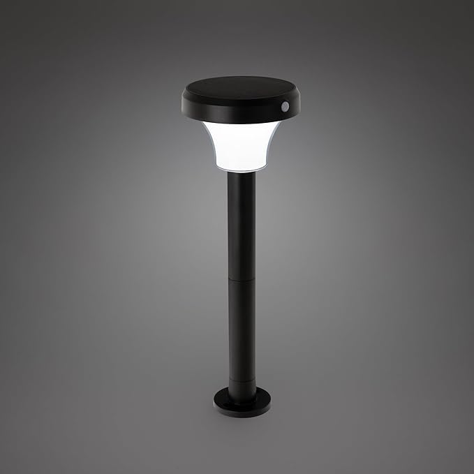 IntelliPath Solar Smart LED Landscape Path or Fence Post with Linkable IR Motion Sensor and Daylight Sensor 160 Lumens 8 Hours on Full Charge RGB Color Changing and Tunable White in Black