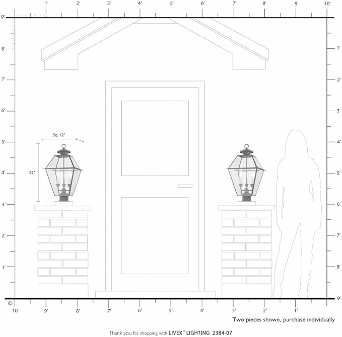 Livex Lighting Lantern 2384-91 Transitional Three Light Post-Top Lanterm from Westover - Outdoor Path Light | Lumora