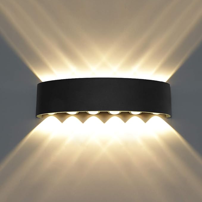 Kawell 12W Waterproof Modern Wall Light LED Wall Lamp Aluminum LED Wall Sconce Up Down Indoor Outdoor for Bedroom | Lumora