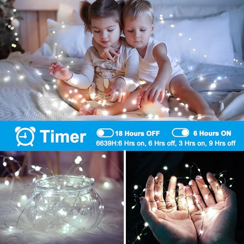 KNONEW 532FT 1600LED Green Wire Outdoor Fairy Lights Plug in Cool White