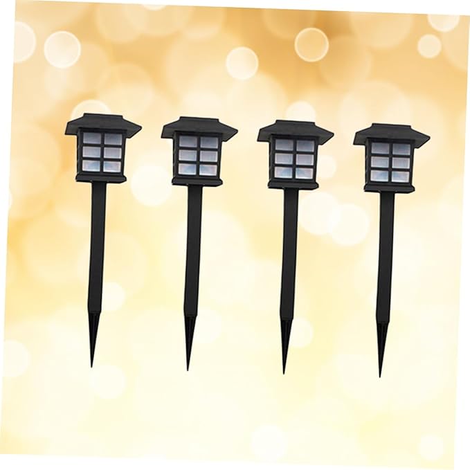LIFKOME 4pcs Outdoor Solar Ground Lamps Solar Pathway Lights Garden Lights for Walkway Driveway Patio