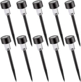 10pcs Waterproof Solar LED Landscape Garden Pathway Lights White Plastic Outdoor Ground Stake Lamps for Lawn | Lumora