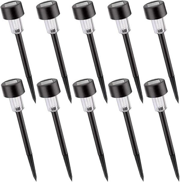 10pcs Waterproof Solar LED Garden Pathway Lights Outdoor White Plastic Landscape Ground Plug Lawn Lamp for Yard | Lumora