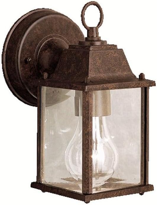 Kichler Barrie 8.5" 1 Light Outdoor Wall Light with Clear Beveled Glass in Tannery Bronze | Lumora