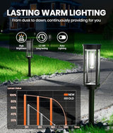 Solar Driveway Lights, 4 Pack, Cool White, Geometric Shade, IP65