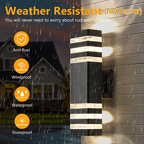 tewei Up and Down Outdoor Lights 15'' Exterior Wall Lights, Black, 2-Pack