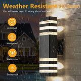 tewei Up and Down Outdoor Lights 15'' Exterior Wall Lights, Black, 2-Pack