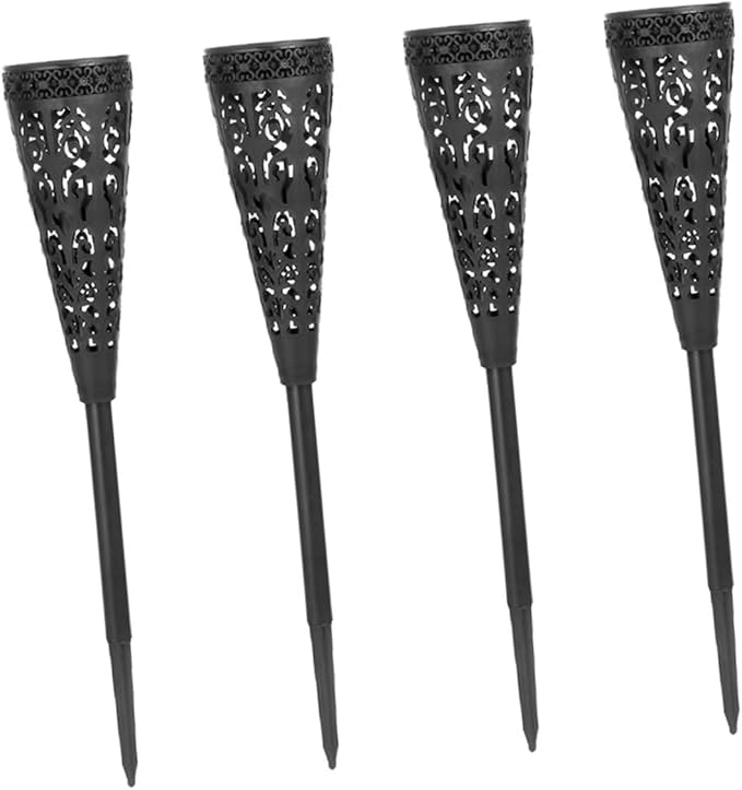 4pcs Solar Path Lights Outdoor LED Pathway Lights Solar Powered Waterproof Garden Lawn Patio Yard Decorative Warm White