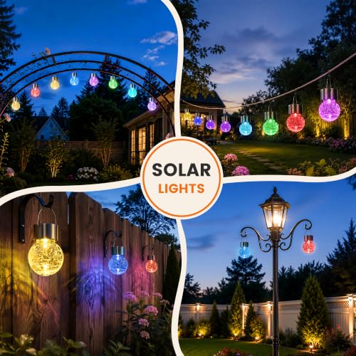 GIGALUMI Solar Hanging Lights Outside Solar Christmas Decoration Light 24Pc