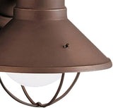 Kichler Seaside 7.5" 1 Light Outdoor Wall Light with Glass Globe Black | Lumora