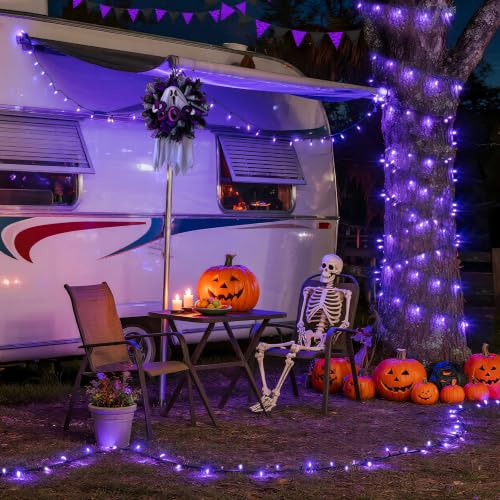 JMEXSUSS 200 LED 66ft Halloween Lights, Purple String Lights Plug in